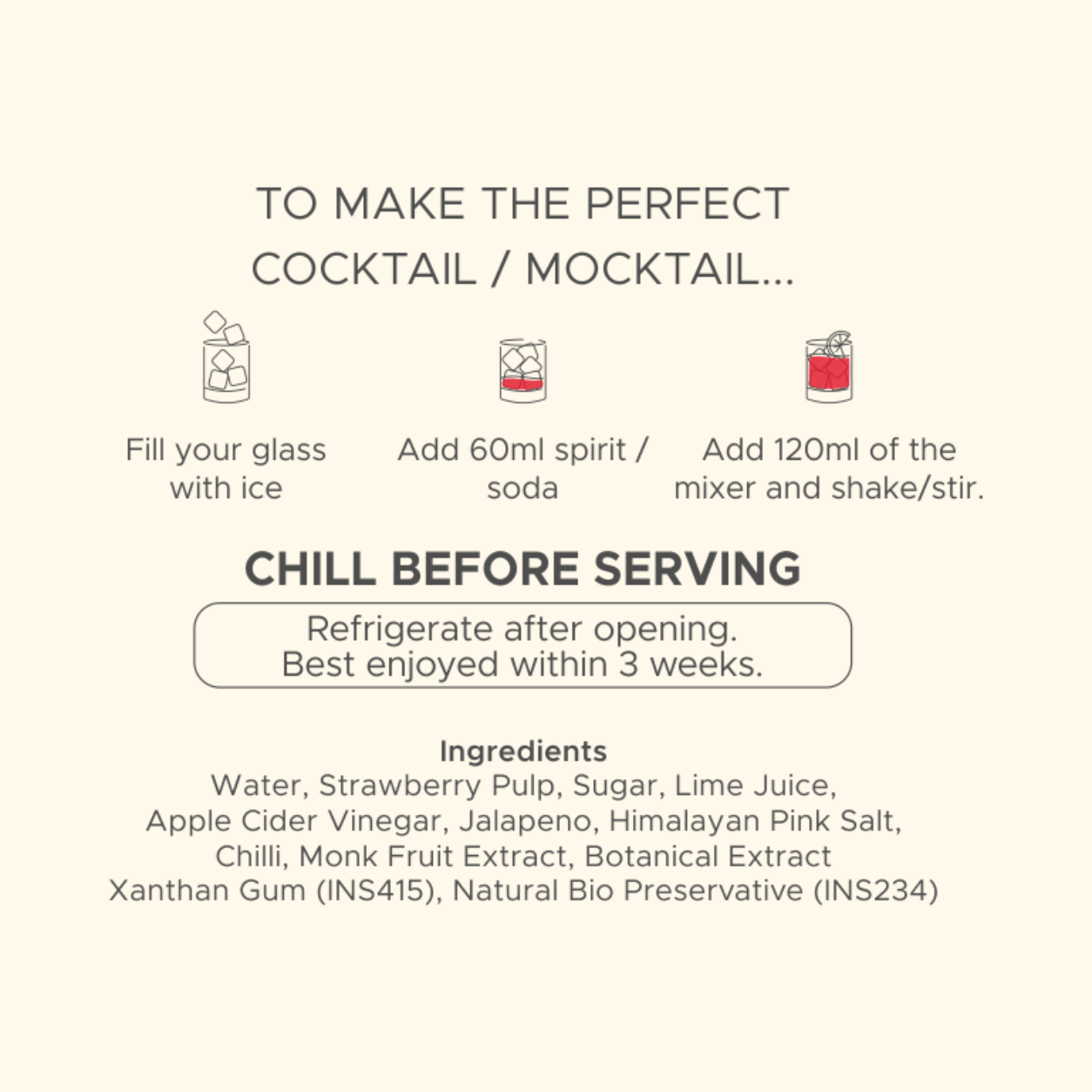 How to make the perfect Strawberry Jalapeno Picante cocktail in three steps, with the full ingredient list