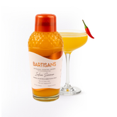 Indian Summer cocktail mixer bottle styled with a poured cocktail#Serve_4 Drinks