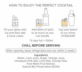 An image displaying step-by-step instructions for making a cocktail using the mixers. The instructions are shown in clear, easy-to-read text and include illustrations of the various mixers being used. The necessary ingredients and tools, such as glasses and shakers, are also shown in the image. The background is a neutral color to make the text and illustrations stand out.