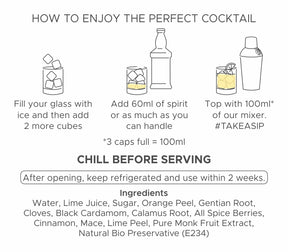 An image displaying step-by-step instructions for making a cocktail using the mixers. The instructions are shown in clear, easy-to-read text and include illustrations of the various mixers being used. The necessary ingredients and tools, such as glasses and shakers, are also shown in the image. The background is a neutral color to make the text and illustrations stand out.